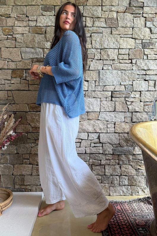 Conrad Grunge Loose Cotton Knit Denim